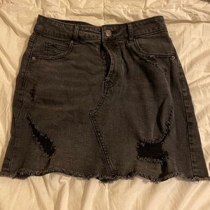Black Jean skirt with holes!
